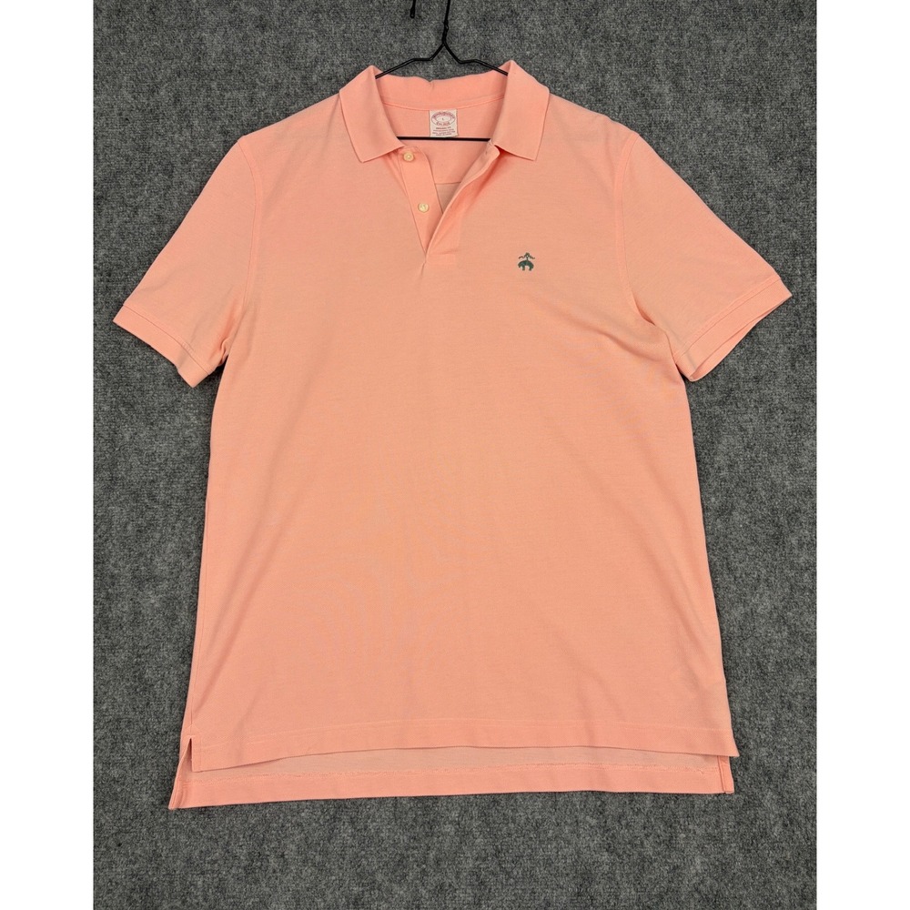 Brooks Brothers Mens Large Peach Performance Polo Supima Cotton Original Fit